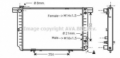AVA QUALITY COOLING ms2121 -  Радиатор, охлаждение двигателя